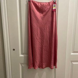 NWT bias skirt, rose pink, M